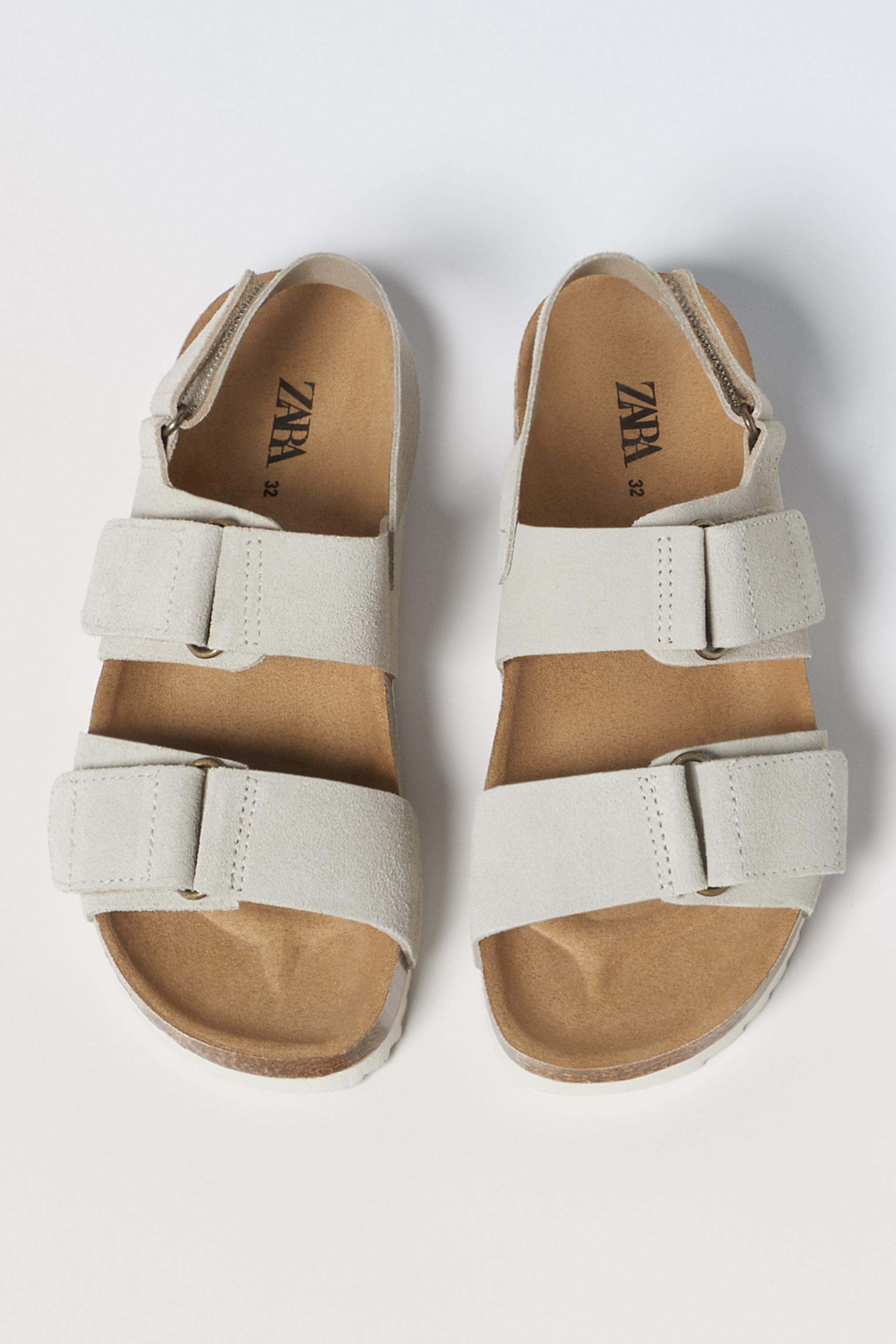 LEATHER SANDALS Beige ZARA Australia