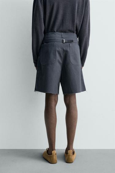 BERMUDA STRUCTURÉ COTON À PATTES - Indigo foncé de Zara - Image 2