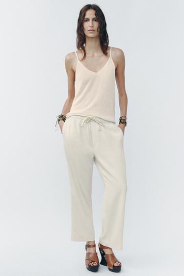 Zara ZW COLLECTION JOGGER PANTS - Ecru - Image 0