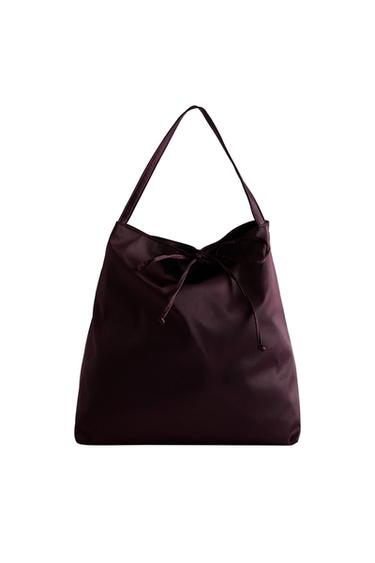 SHOPPER SATIN - Bordeauxrot von Zara