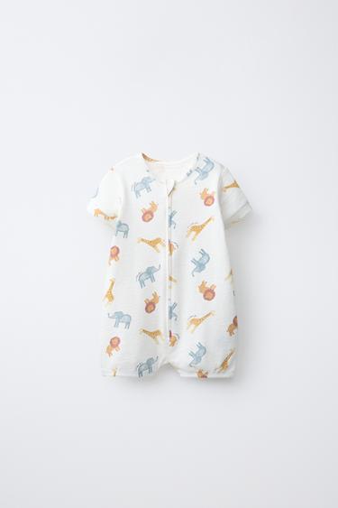 TWO-PACK OF ANIMAL PRINT SLEEPSUITS - Beige by Zara - Image 1