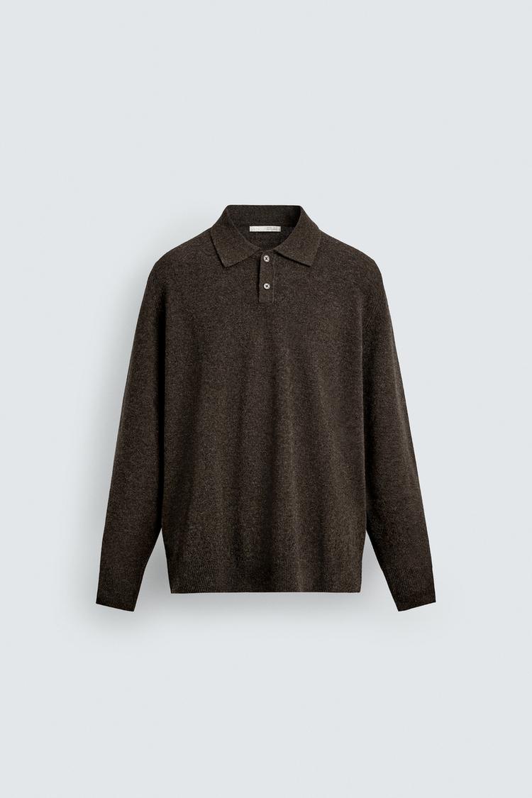 ZARA WOOL BLEND REGULAR FIT KNIT POLO SHIRT