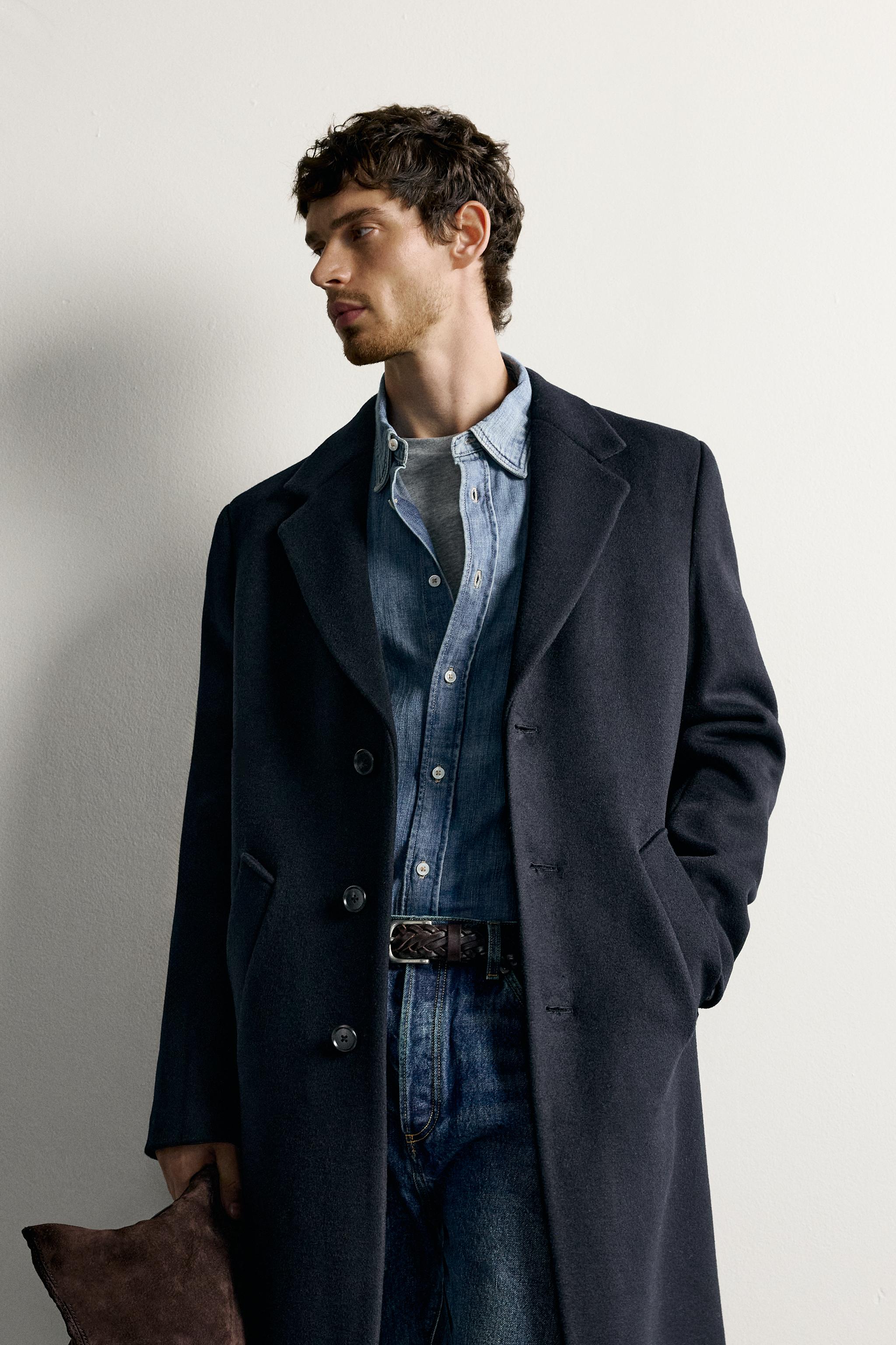 MANTEAU REGULAR FIT AVEC LAINE