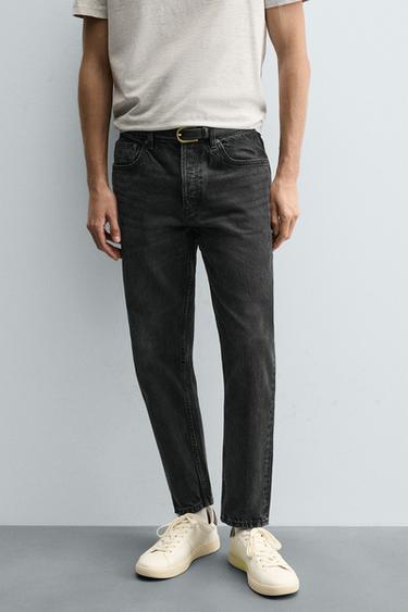 ДЖИНСИ SLIM CROPPED FIT - Вугільний Zara