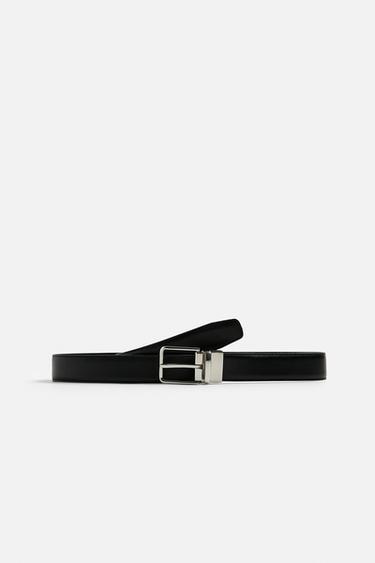 CINTURÓN REVERSIBLE PIEL CONTRASTE - Negro de Zara