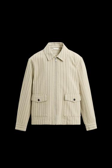 OVERSHIRT MIT FISCHGRÄTMUSTER - Gestreift von Zara
