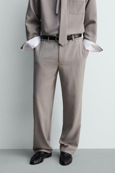 RELAXED FIT TROUSERS - Light grey by Zara