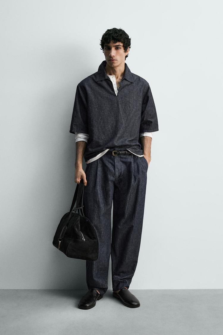 ZARA BALLOON FIT PLEATED TROUSERS