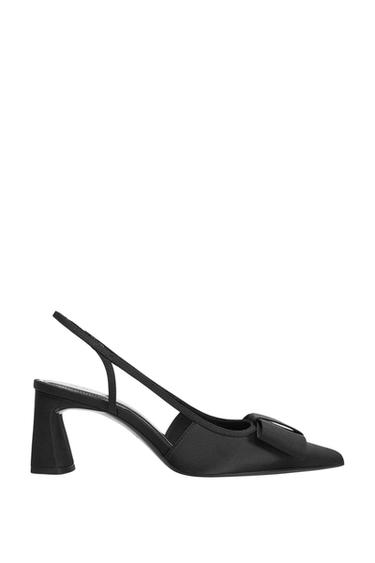 SLINGBACK HEELS WITH BOW DETAIL - Black by Zara