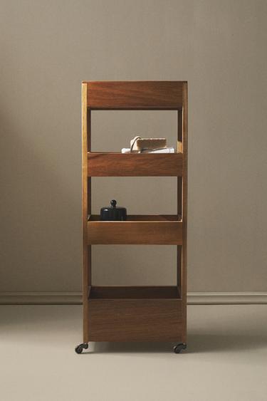 Zara STORAGE UNIT WITH WHEELS - Brown