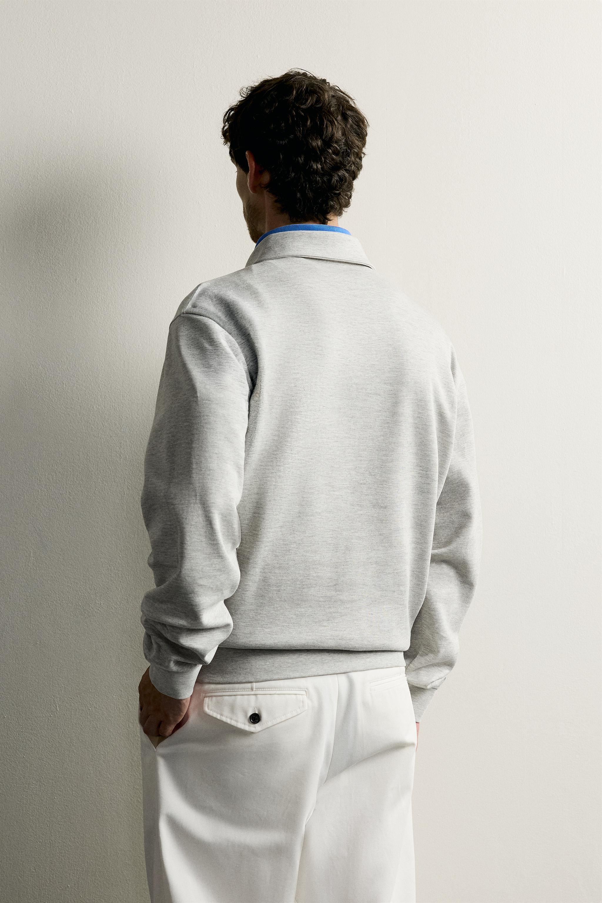 Мужские худи Zara INTERLOCK ZIP POLO SWEATSHIRT — фото 3