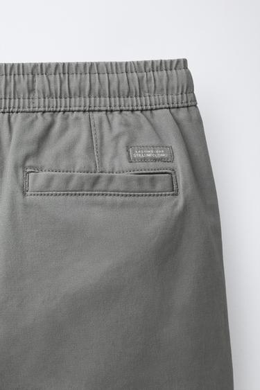 SHORT CHINE À CORDONS - Gris / Bleu de Zara - Image 3