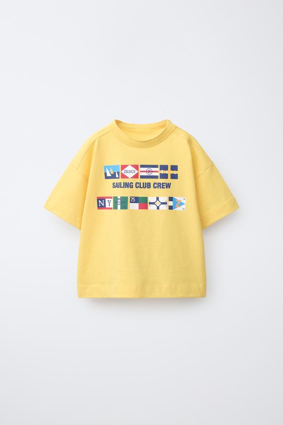 CAMISETA BANDERAS NÁUTICAS - Amarillo de Zara - Imagen 0