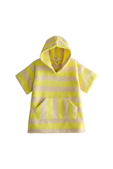 Zara DEČIJI PONČO ZA PLAŽU SA PRUGAMA – Žuta
