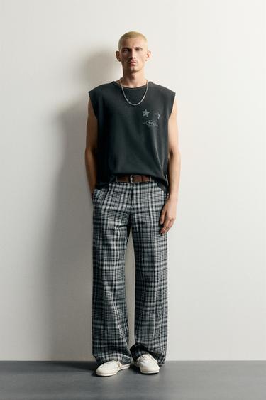 Zara WASHED GRAPHIC KNIT TANK TOP - Faded black - Image 0