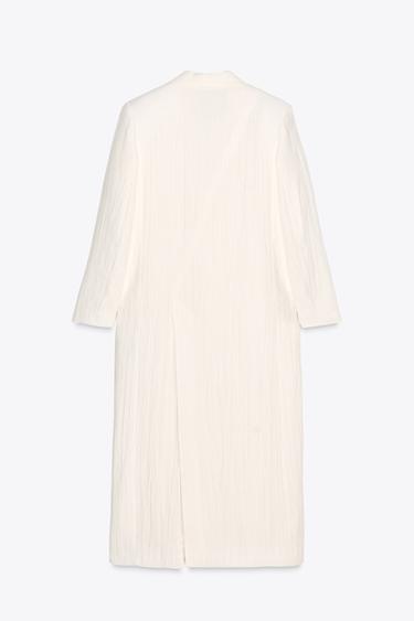 ZW COLLECTION LINEN FROCK COAT - Oyster-white by Zara - Image 8