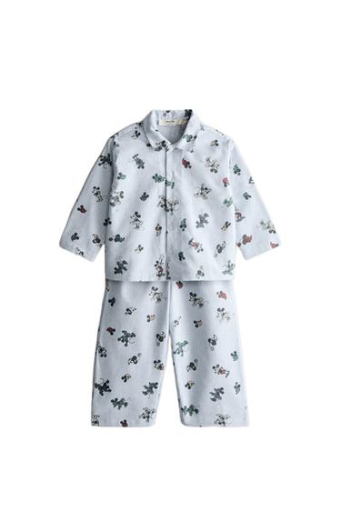 플란넬 키즈 파자마 세트 MICKEY & MINNIE ©DISNEY - Zara 라이트 블루