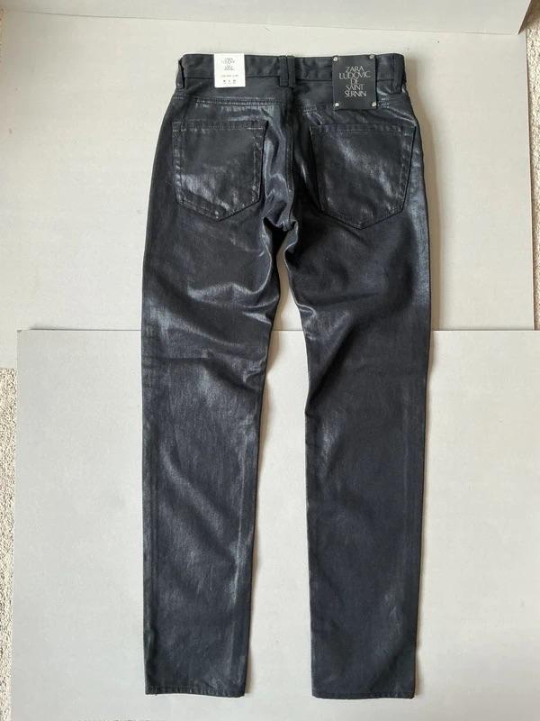 ZARA X LUDOVIC DE SAINT SERNIN LEATHER STYLE PANTS LIMITED COLLECTION BLACK FASHION JEANS - Image 2
