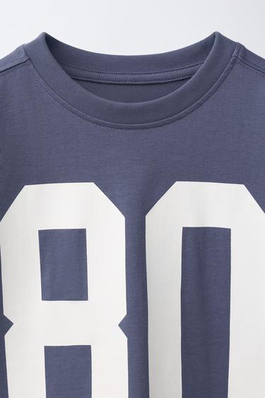 T-SHIRT IMPRIMÉ CHIFFRE - Bleu / Gris de Zara - Image 2