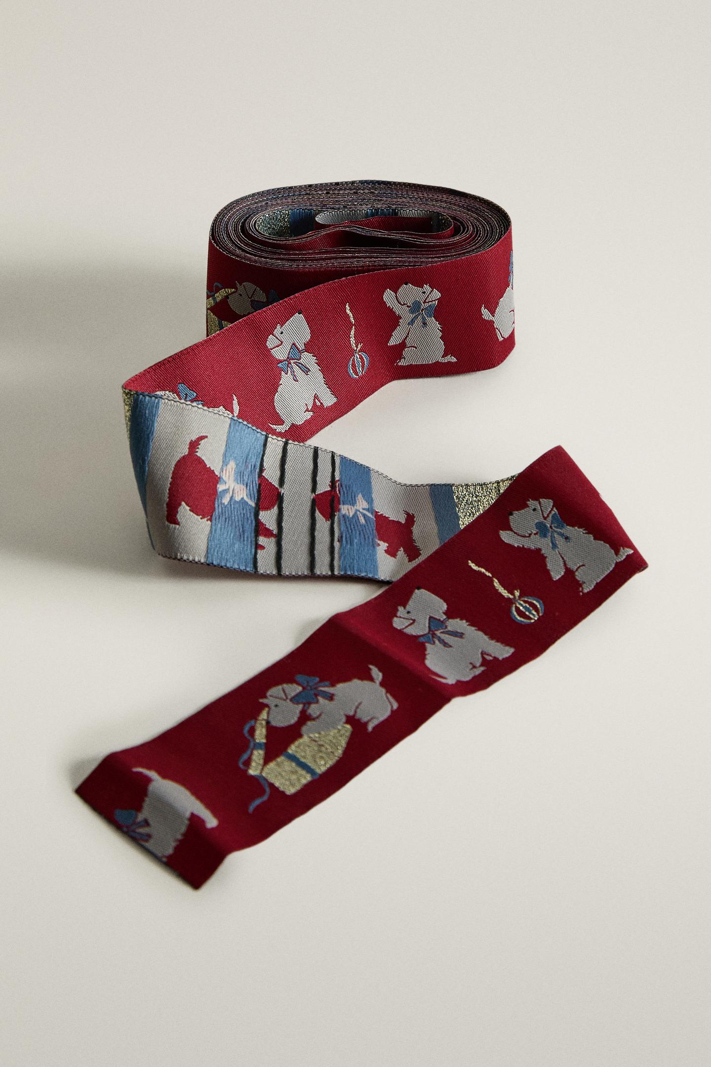 Zara Christmas Puppy Jacquard Ribbon, цвет: Разноцветный — фото 3