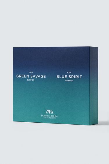 MAN BLUE SPIRIT + MAN GREEN SAVAGE SUMMER EDT 2X100ML (3.4 FL.OZ) -  de Zara - Image 1