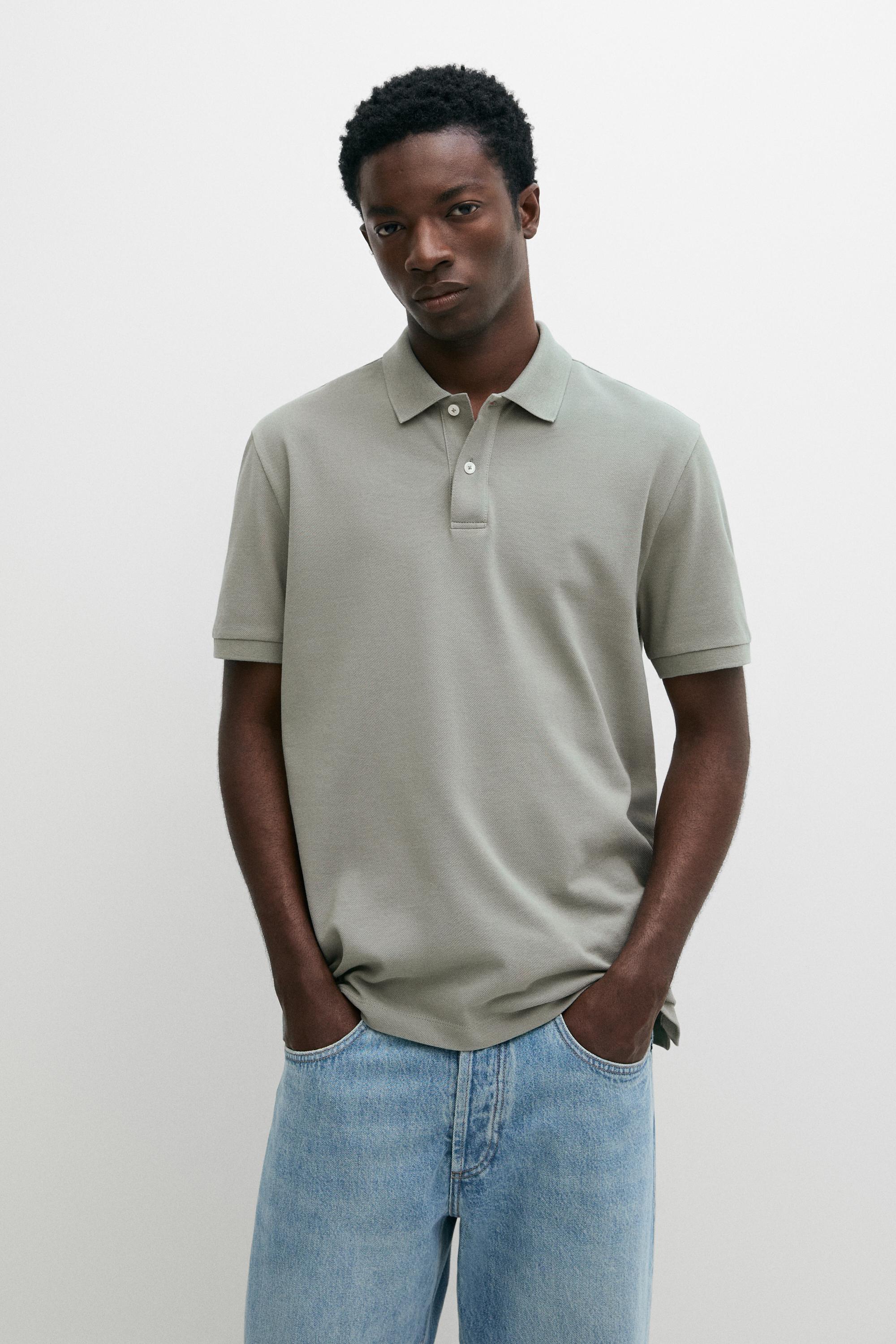 Micro-textured cotton piqué polo shirt — Bright orange