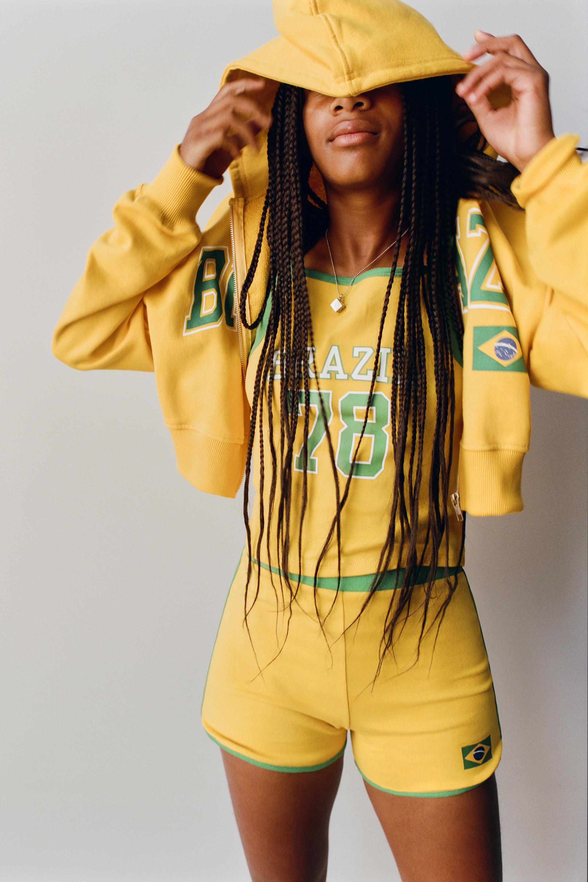 FRANCE PRINT TOP — Yellow