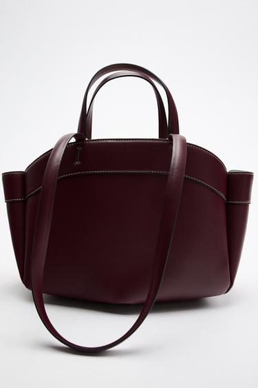 トートバッグボルドーZaraのトートバッグ - ボルドー 