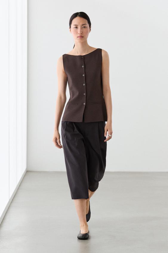 Knit vest with pocket details from Zara - $100