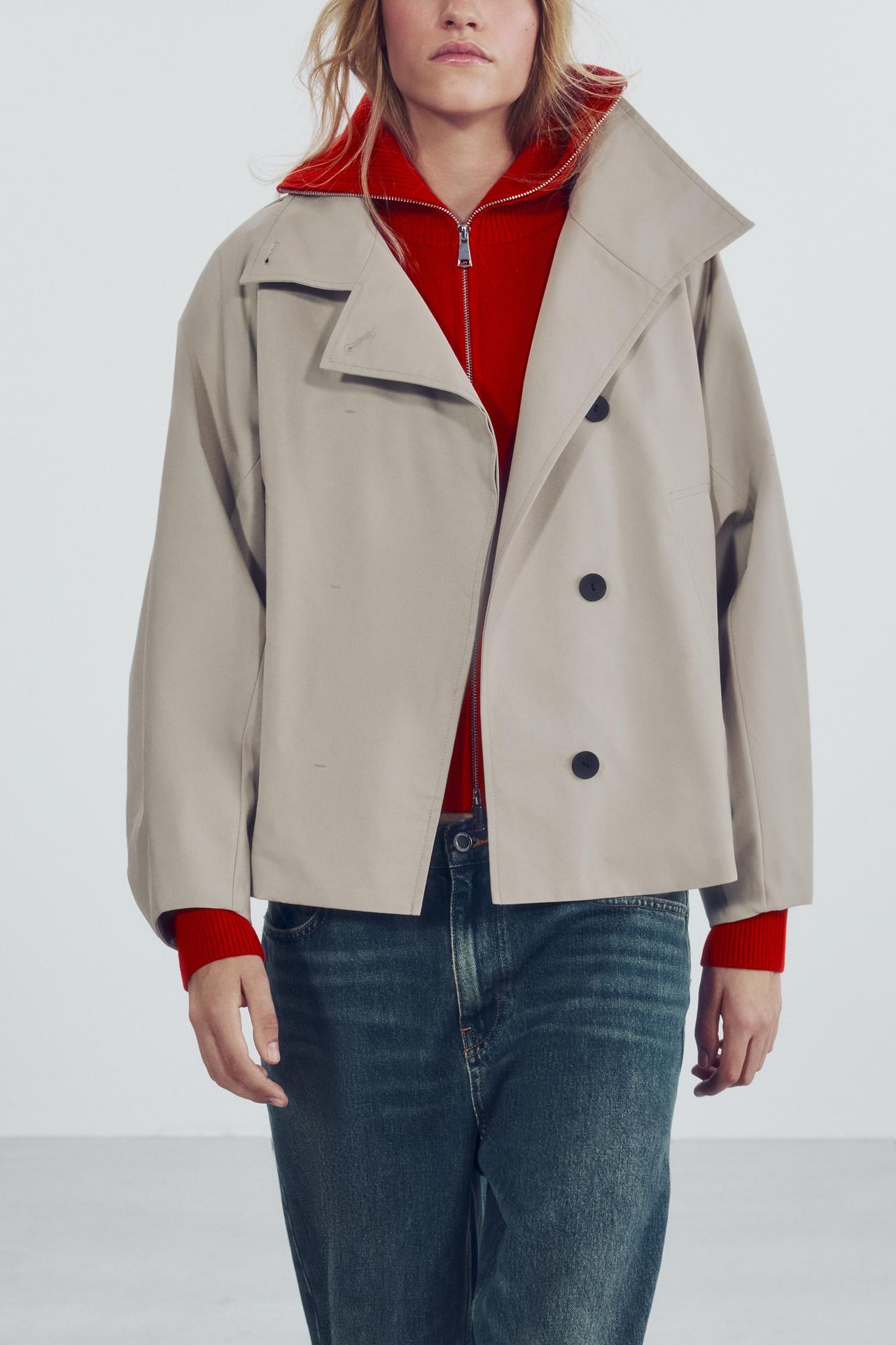 ZW COLLECTION WATER-REPELLENT CROPPED PARKA — Stone