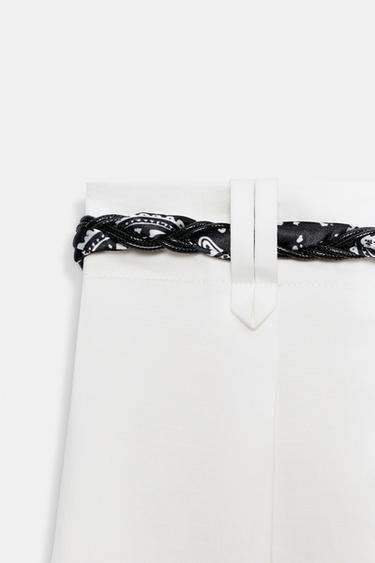 POPLIN TROUSERS WITH SCARF BELT - White by Zara - Image 6