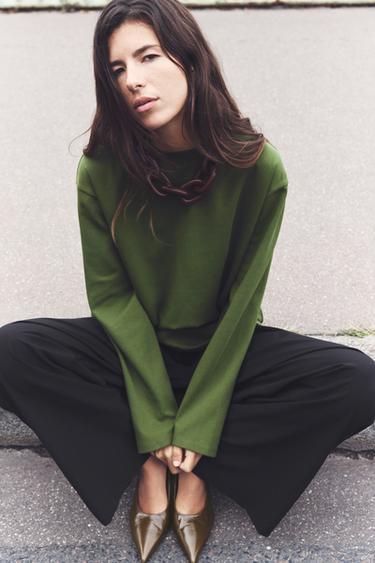 LONG SLEEVE T-SHIRT - Green by Zara