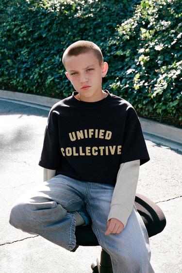 SWEAT DOUBLE MANCHE VARSITY INTERLOCK - Anthracite foncé de Zara - Image 4