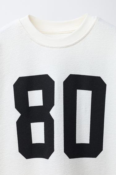 NUMBER AND SLOGAN PRINT T-SHIRT - Ecru by Zara - Image 2
