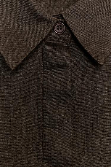 ZW COLLECTION LINEN SHIRT WITH POCKETS - Mink by Zara - Image 10