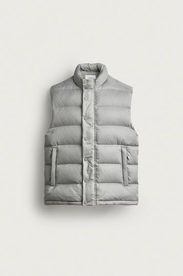 CHALECO 80% PLUMÓN - 20% PLUMA WATER REPELLENT - Gris claro de Zara