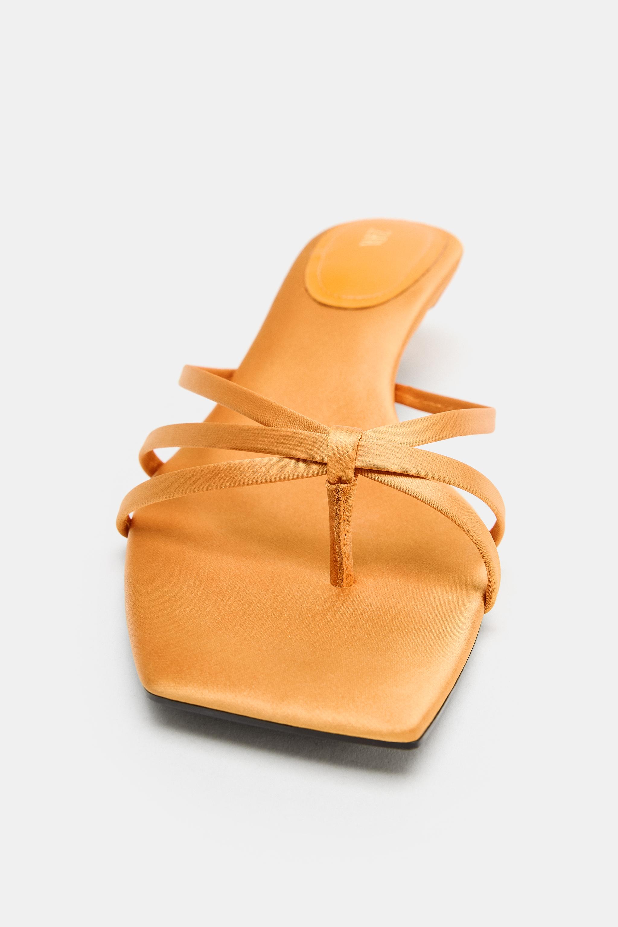 SATIN KITTEN HEEL SANDALS