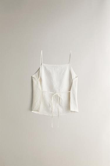 TOP LIN FINES BRETELLES - Écru de Zara - Image 2