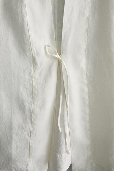 KIMONO LIN - Blanc cassé de Zara - Image 3