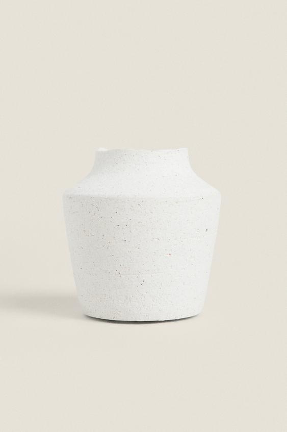 WHITE STONEWARE VASE Oysterwhite ZARA United Kingdom