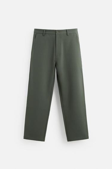 Zara STRAIGHT FIT PANTS - Grayish