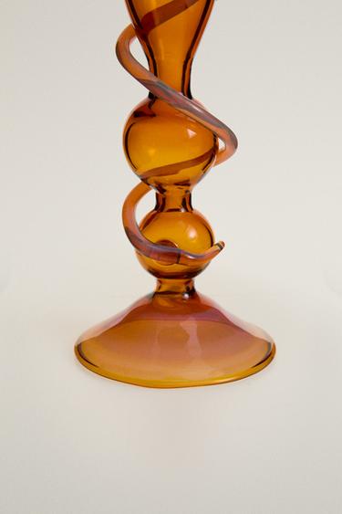 SNAKE BOROSILICATE GLASS CANDLE HOLDER | MARISA BERENSON - Orange by Zara - Image 3