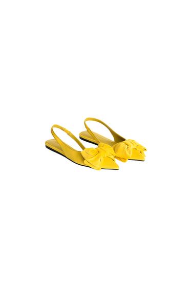 Zara LIMITED EDITION SLINGBACKS WITH LARGE BOW - Yellow