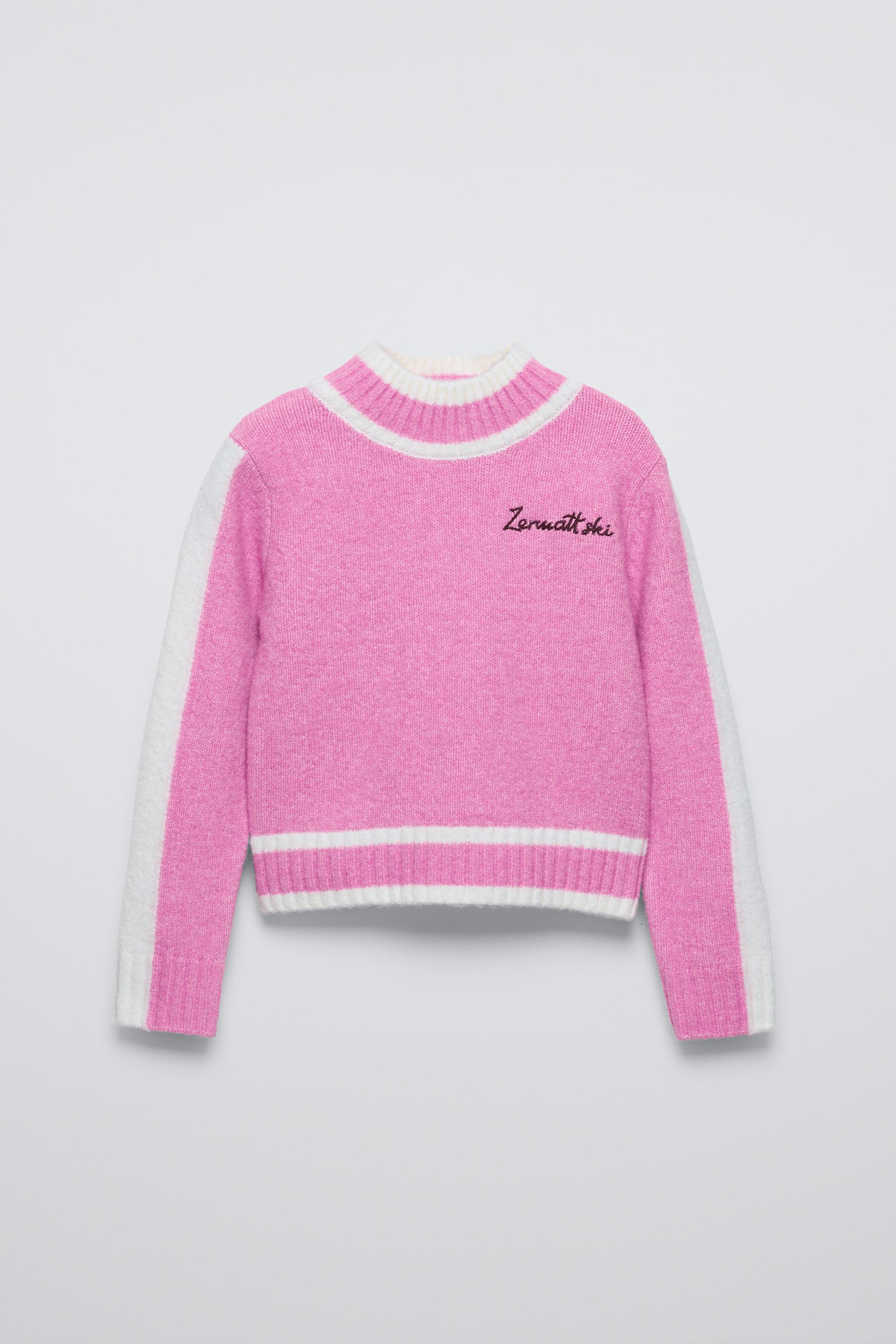 Cardigan Zara Pulli Pink Wool Sweater Strickpullover Pink Zara