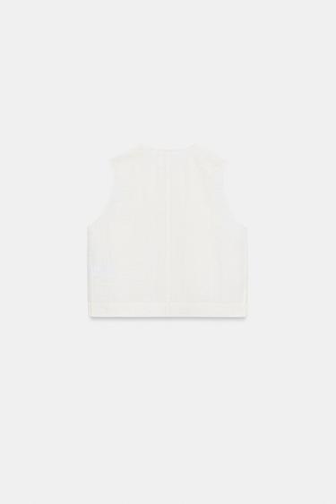 LACE TRIM TOP - Ecru by Zara - Image 6