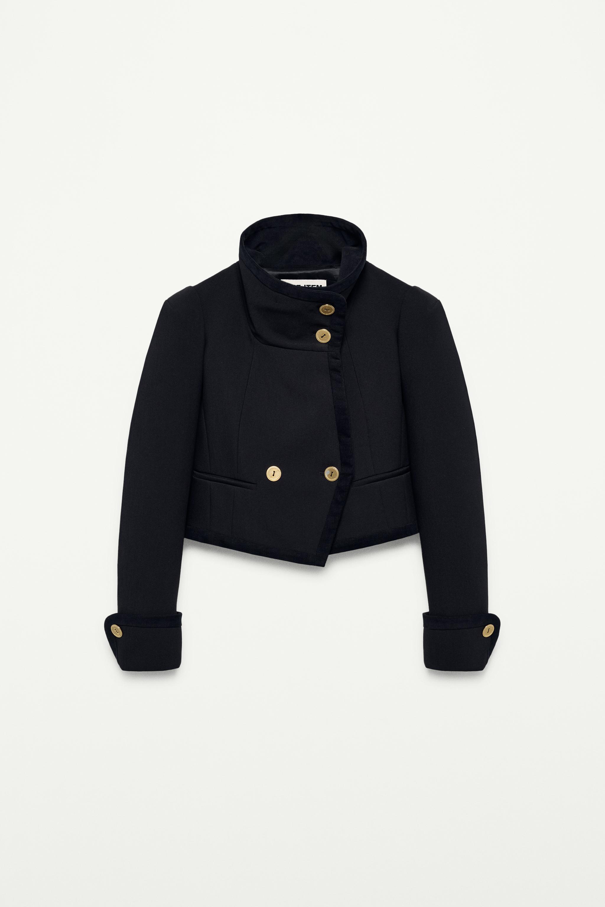 ボタン留めクロップドジャケット - THE ITEM ZARA WOMAN - ブラック