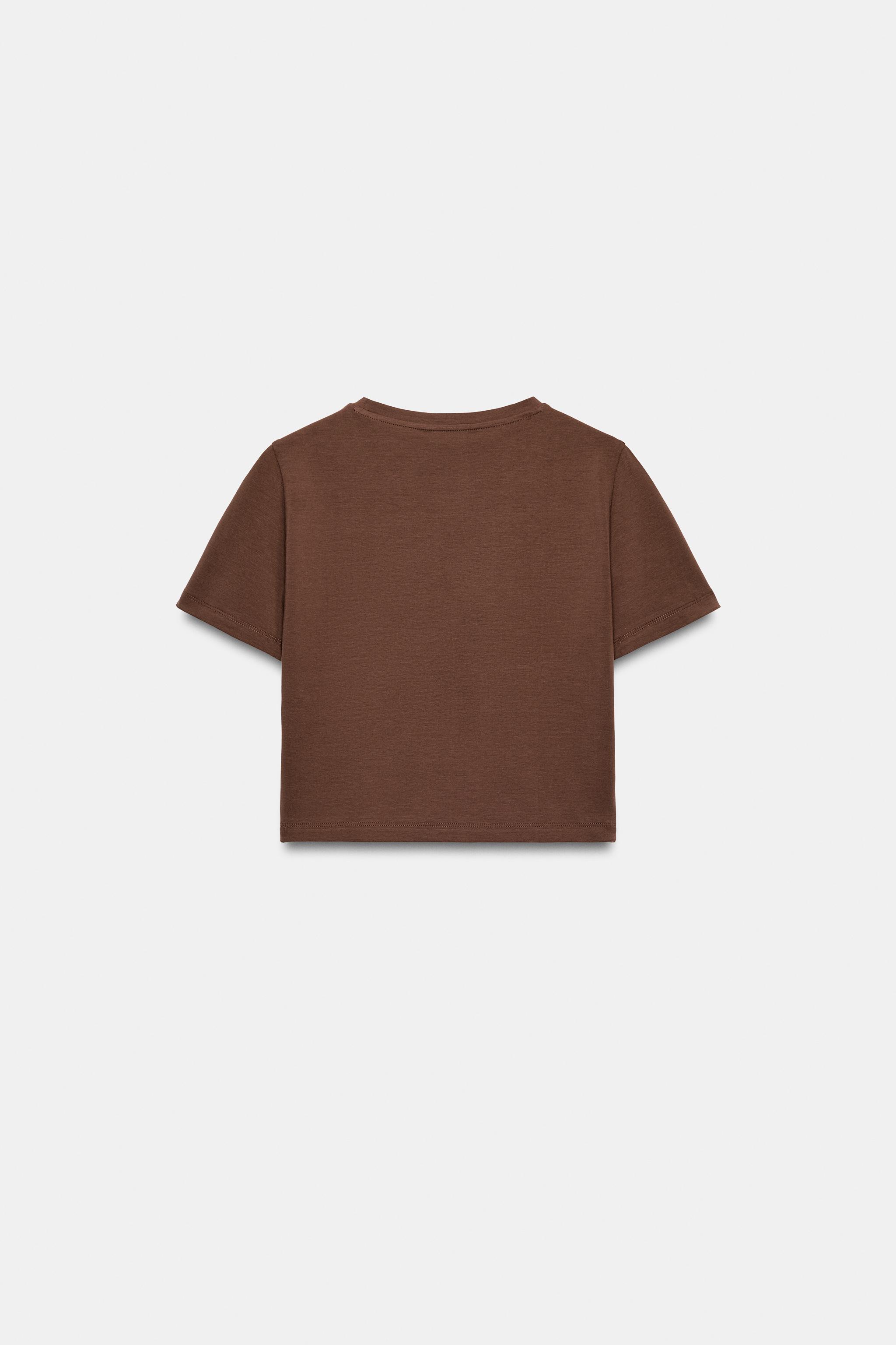 KISA KOLLU CROP T-SHIRT - Görsel 7