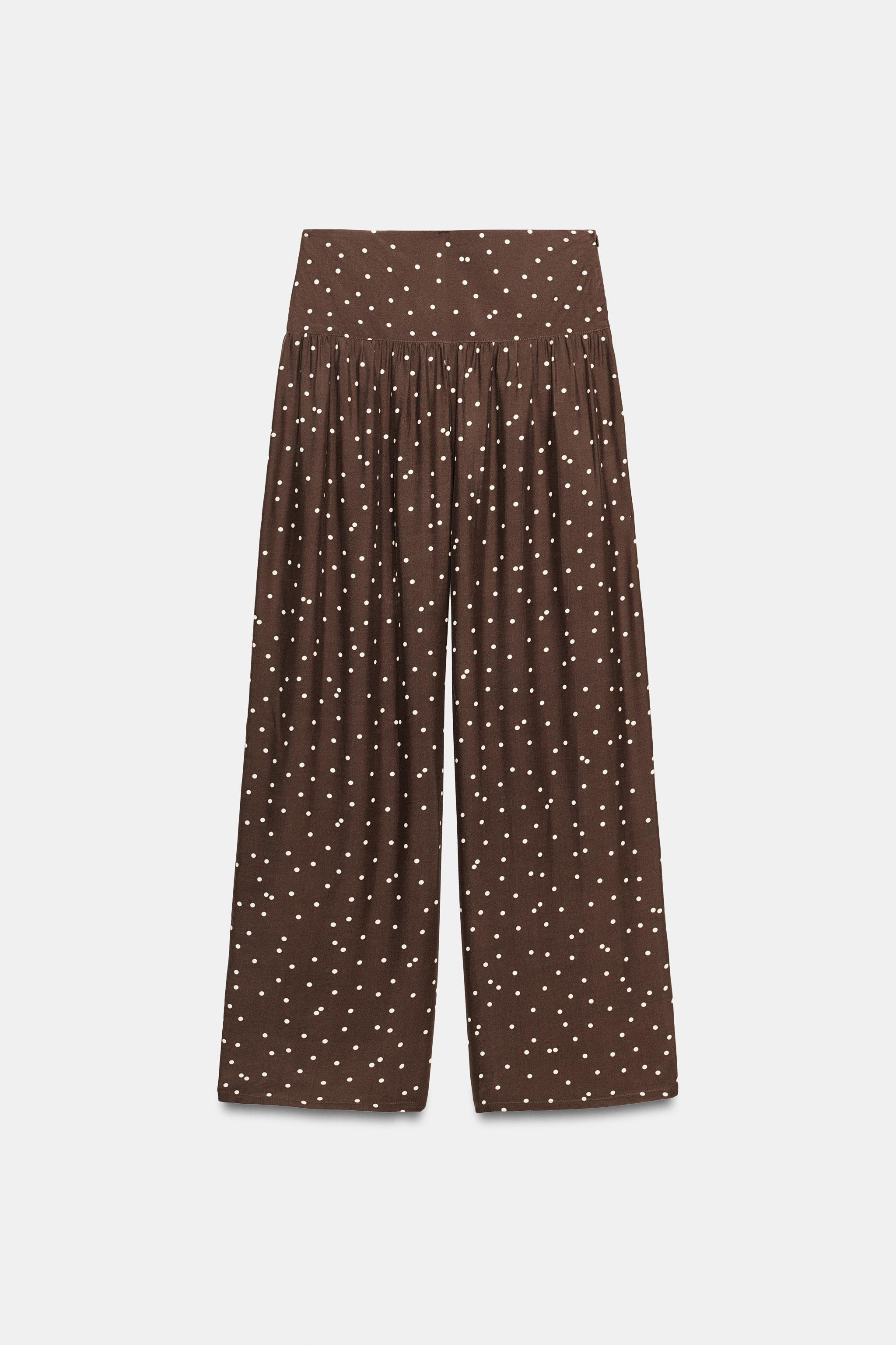 POLKA DOT WIDE LEG PANTS