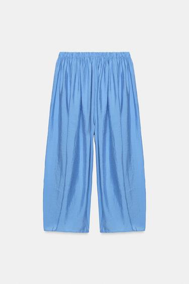PANTALON FLUIDE VOLUME - Bleu de Zara - Image 7