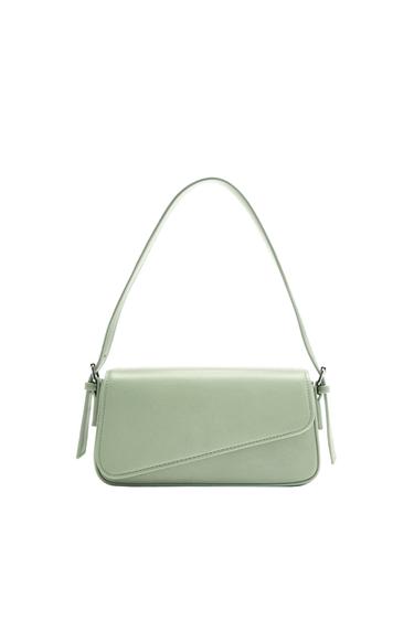 SHOULDER BAG WITH GEOMETRIC FLAP